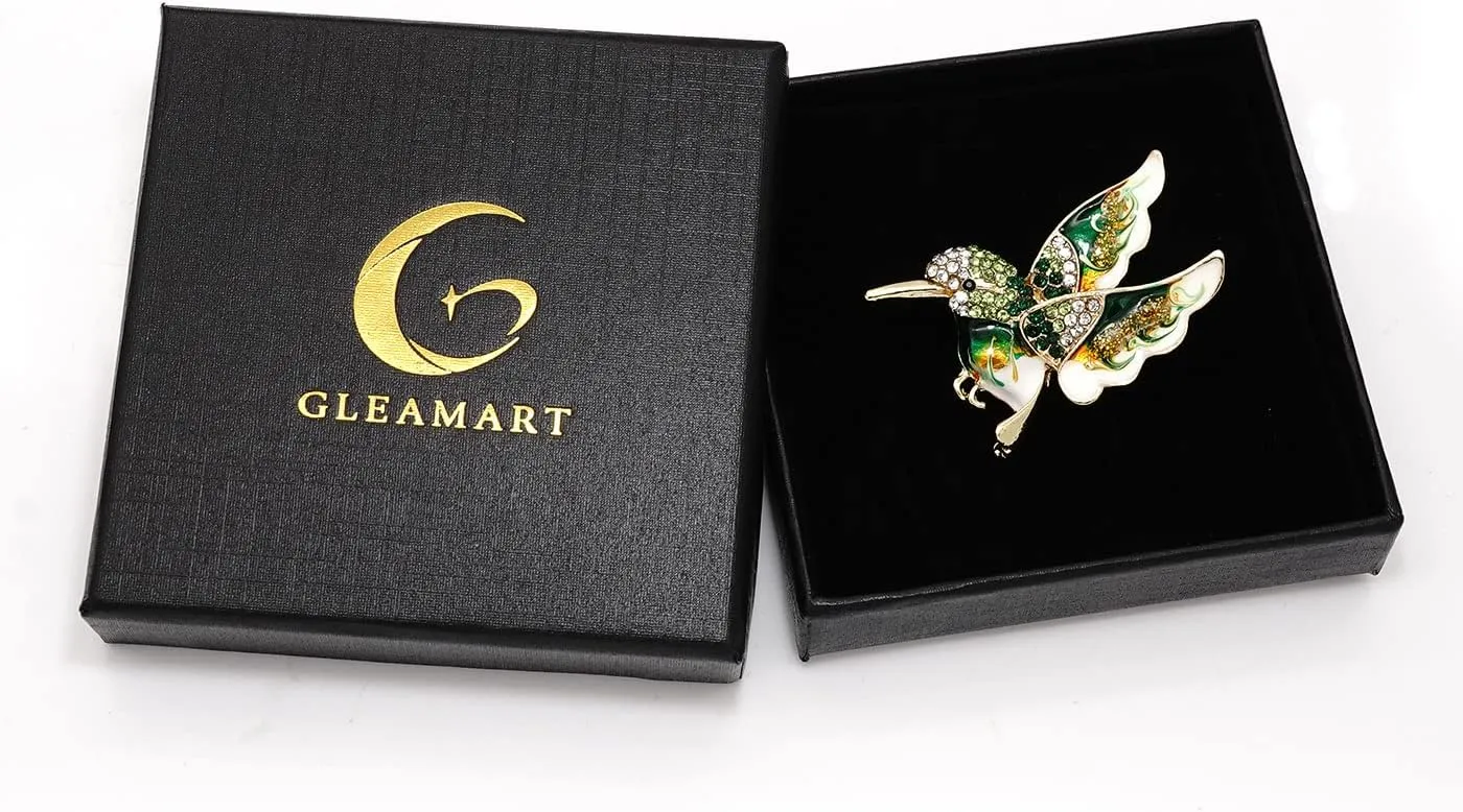 Gleamart Crystal Bird Brooch Pin Rhinestone Animal Clothing Corsage for Women