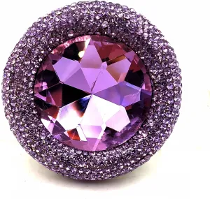 Glitter Wide Pave Round Stone Shaped Brooch Rhinestone Pin