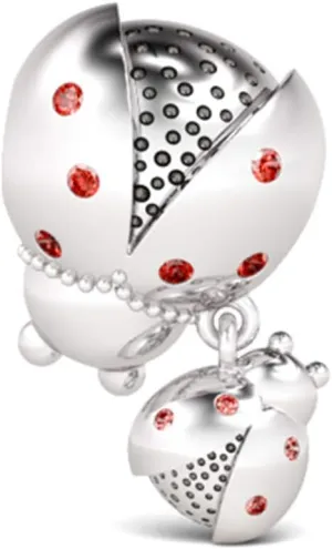 GNOCE Ladybug Charm 925 Sterling Silver Be Thankful Dangle Charm Cute Ladybug Bead For Bracelet/Necklace Women Animal Lovers Gift