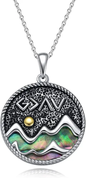 God is Greater than the Highs and Lows Necklace S925 Sterling Silver the Highs and Lows Pendant Necklace Christian Faith Jewelry Gifts for Women Men