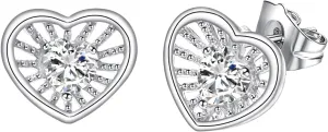 Gold Heart Stud Earrings for Women Hypoallergenic 14K Gold Plated Flat back Faux Diamond Initial Earrings