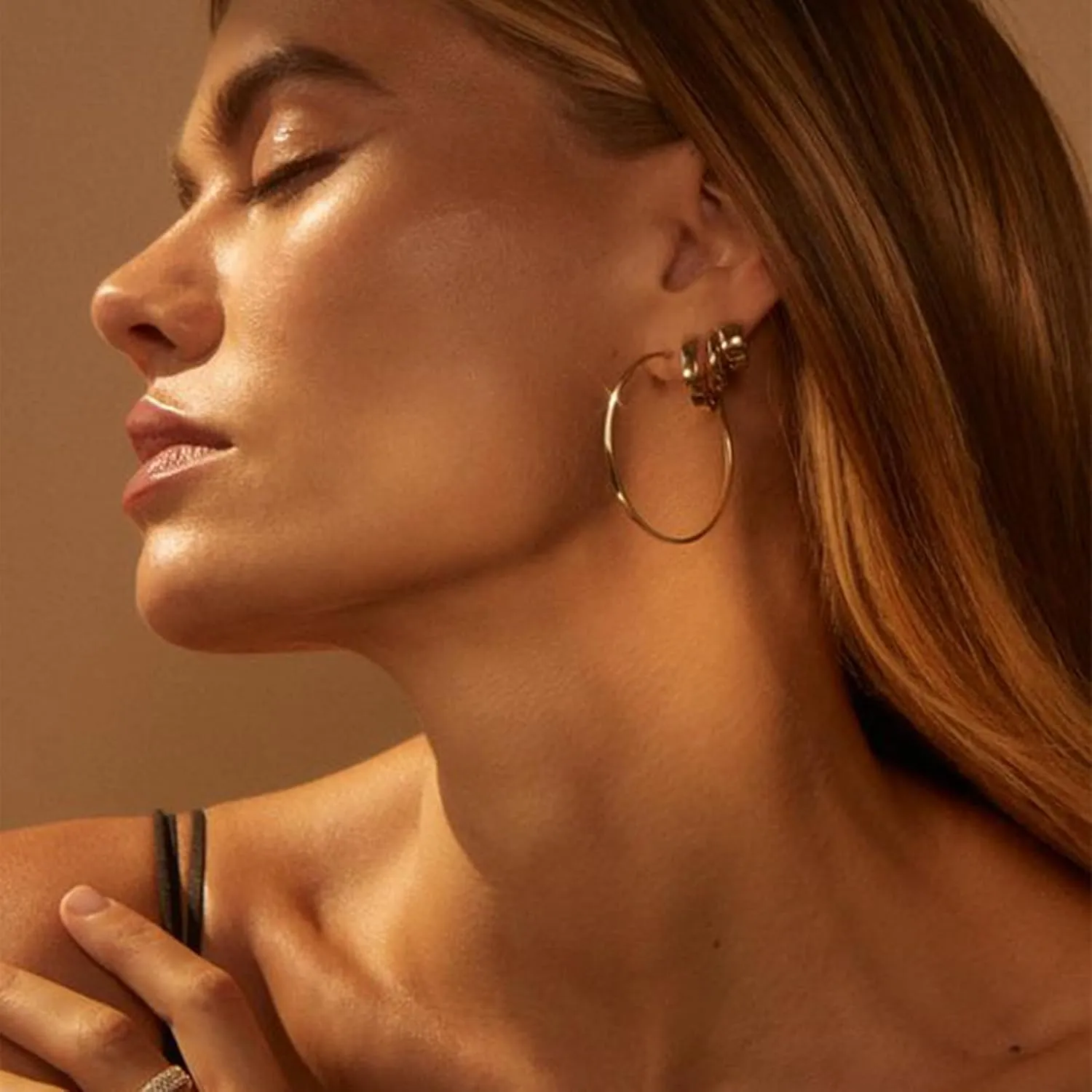 Gold Hoop Earrings Set for Women, 12 Pairs Hypoallergenic Large/Big Thin Thick Gold Hoops Earrings Loop Pack for Jewelry Gift 40mm/50mm