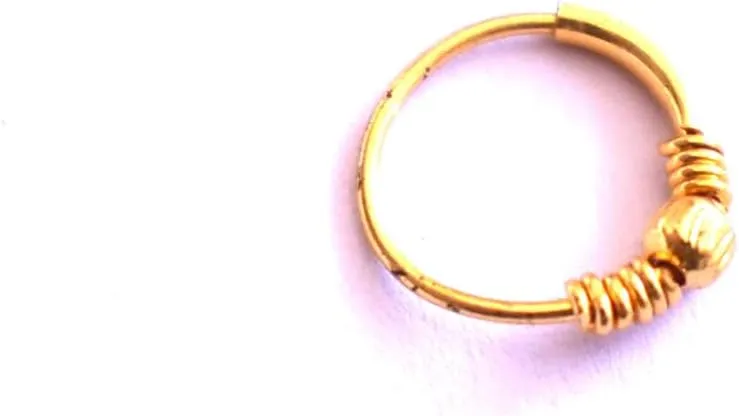 Gold Plated Bali, Traditional Jaipuri Nose Ring, Rajasthani Designer Ring