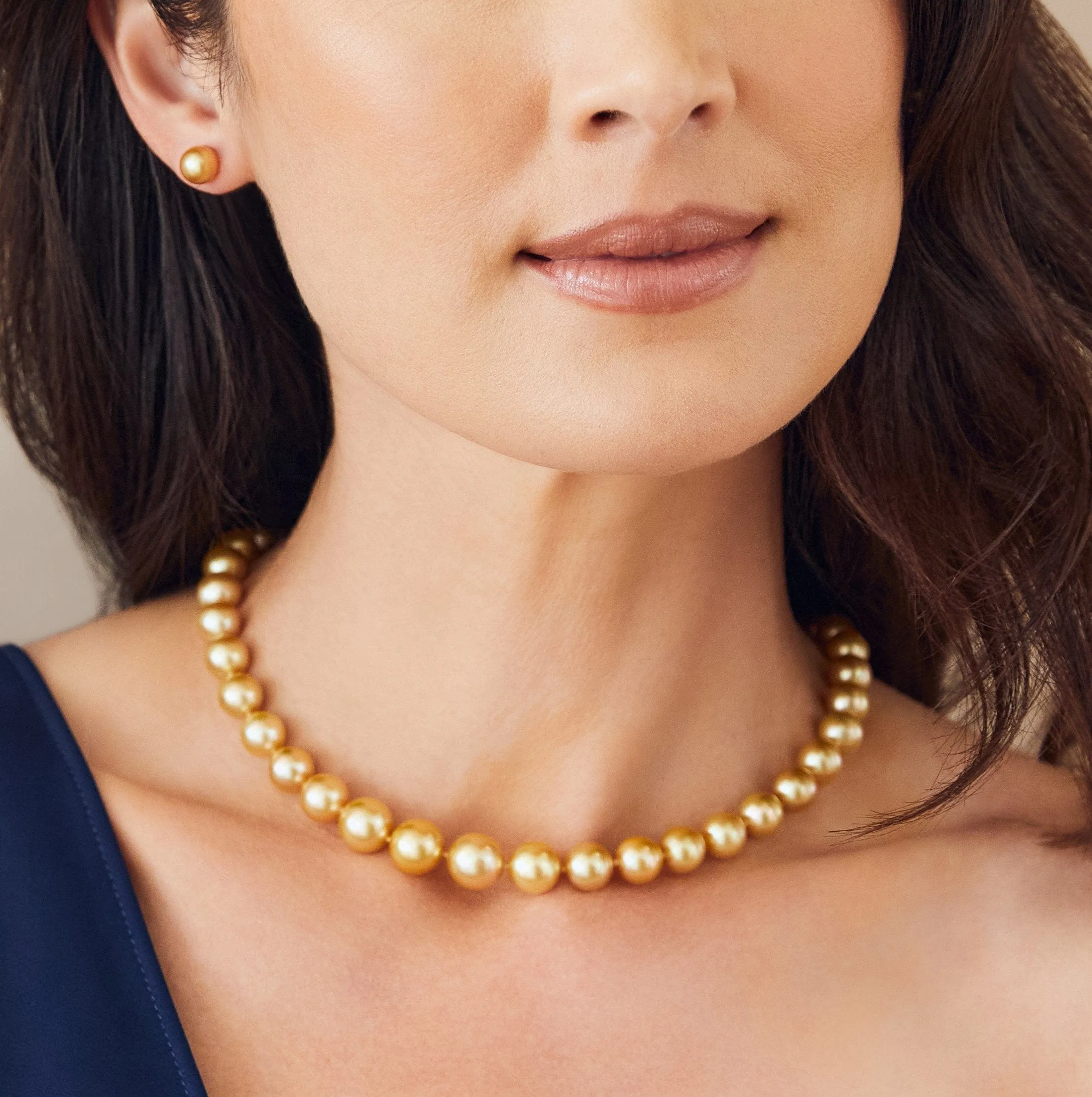 Golden South Sea Pearl Necklace, 14.0-16.0mm - AAA/Gem Quality