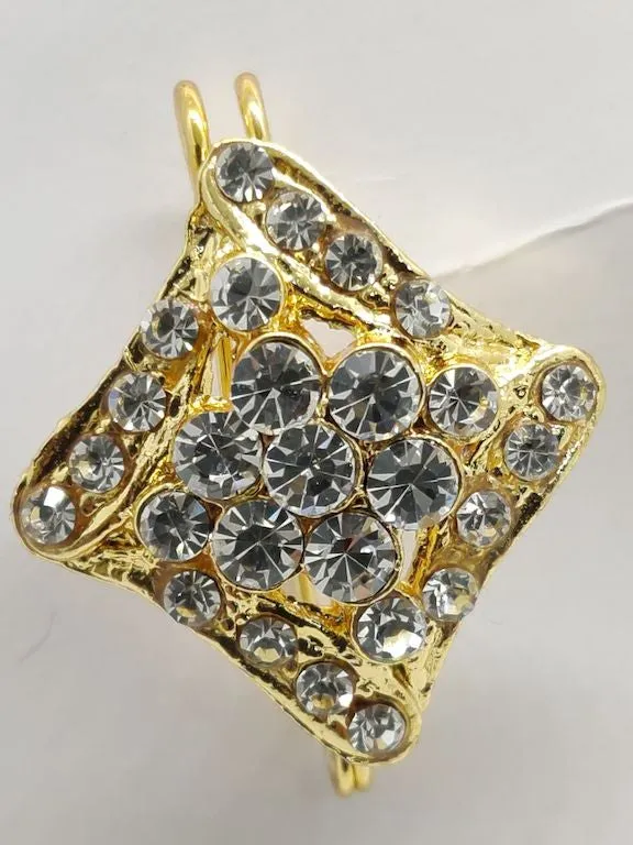 Golden Stone Studded Diamond Brooch