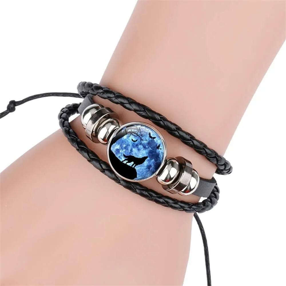 Gooey Adjustable Wolf Braided Leather Bracelet - Cute Bangle Bracelets for Women, The Pretty Gifts for Women