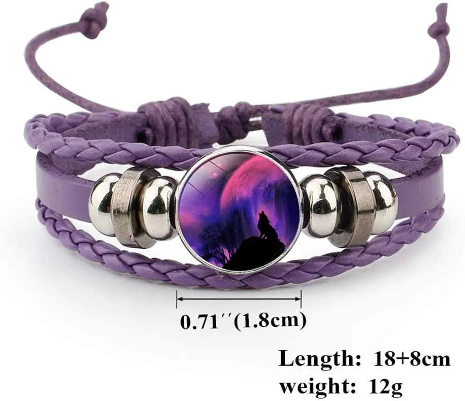 Gooey Adjustable Wolf Braided Leather Bracelet - Cute Bangle Bracelets for Women, The Pretty Gifts for Women