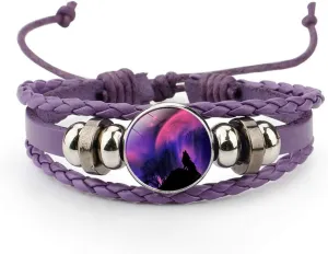 Gooey Adjustable Wolf Braided Leather Bracelet - Cute Bangle Bracelets for Women, The Pretty Gifts for Women