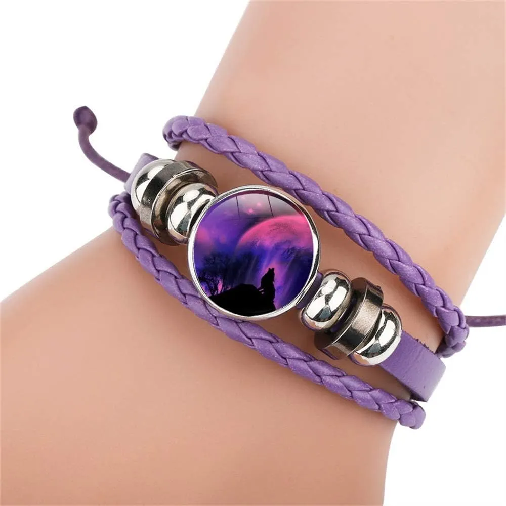 Gooey Adjustable Wolf Braided Leather Bracelet - Cute Bangle Bracelets for Women, The Pretty Gifts for Women