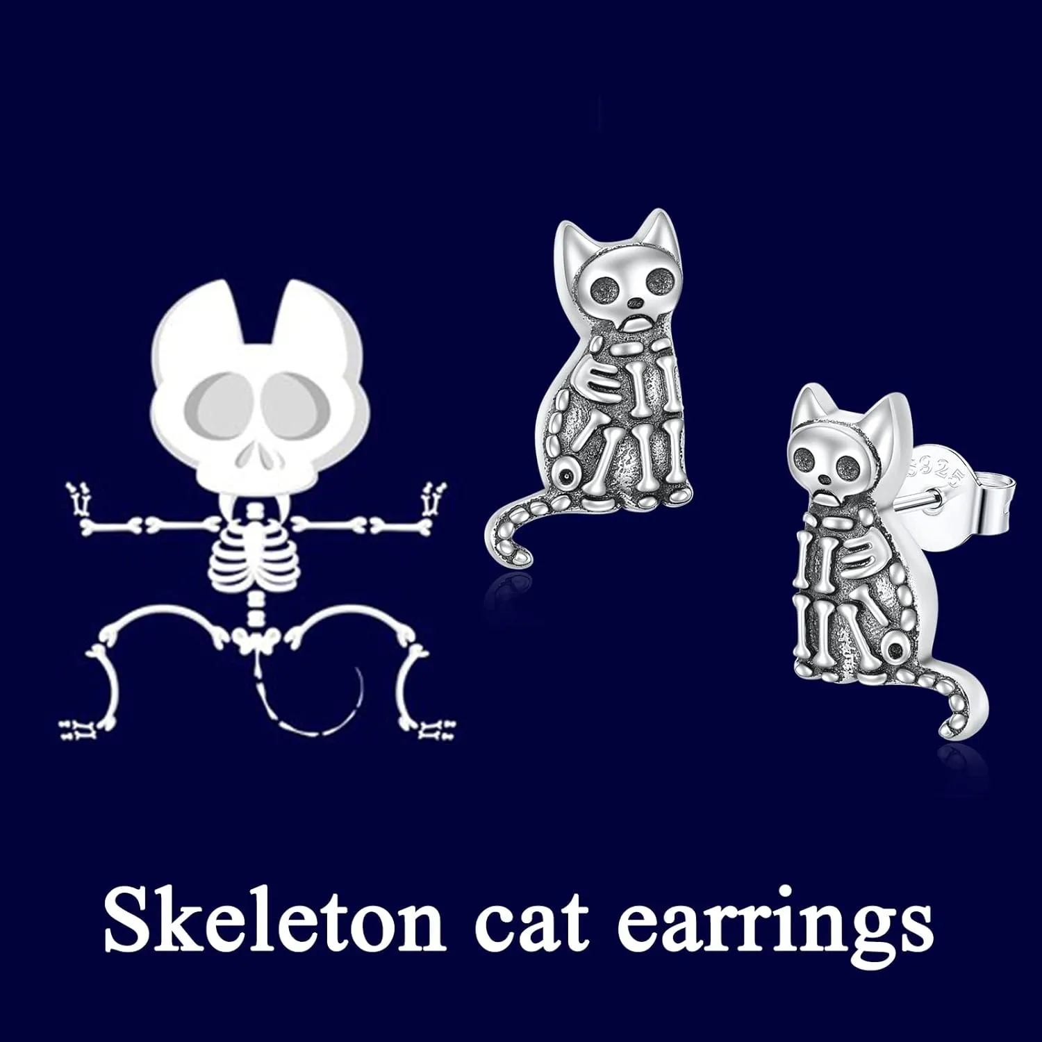 Gothic Snake Sword/Skeleton Cat/Uterus/Hand/Skull Sword Earrings Sterling Silver Drop Gothic Jewelry Gifts for Girls Women