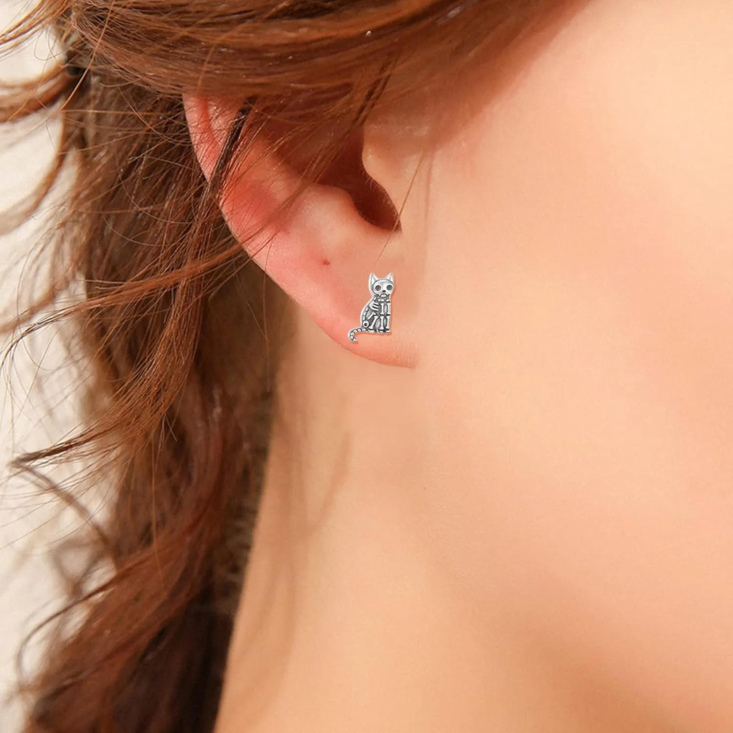 Gothic Snake Sword/Skeleton Cat/Uterus/Hand/Skull Sword Earrings Sterling Silver Drop Gothic Jewelry Gifts for Girls Women