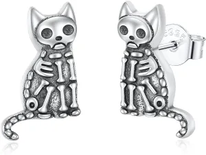Gothic Snake Sword/Skeleton Cat/Uterus/Hand/Skull Sword Earrings Sterling Silver Drop Gothic Jewelry Gifts for Girls Women