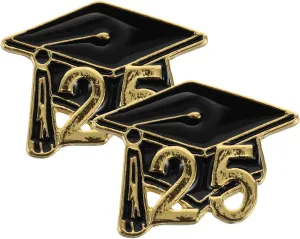 Graduation Brooch Pins Set of 4 - Class of 2025 Theme, Stainless Steel Brooch, Bests Friends Graduation Cap Lapel Pins for Backpack, Hat, Clothing