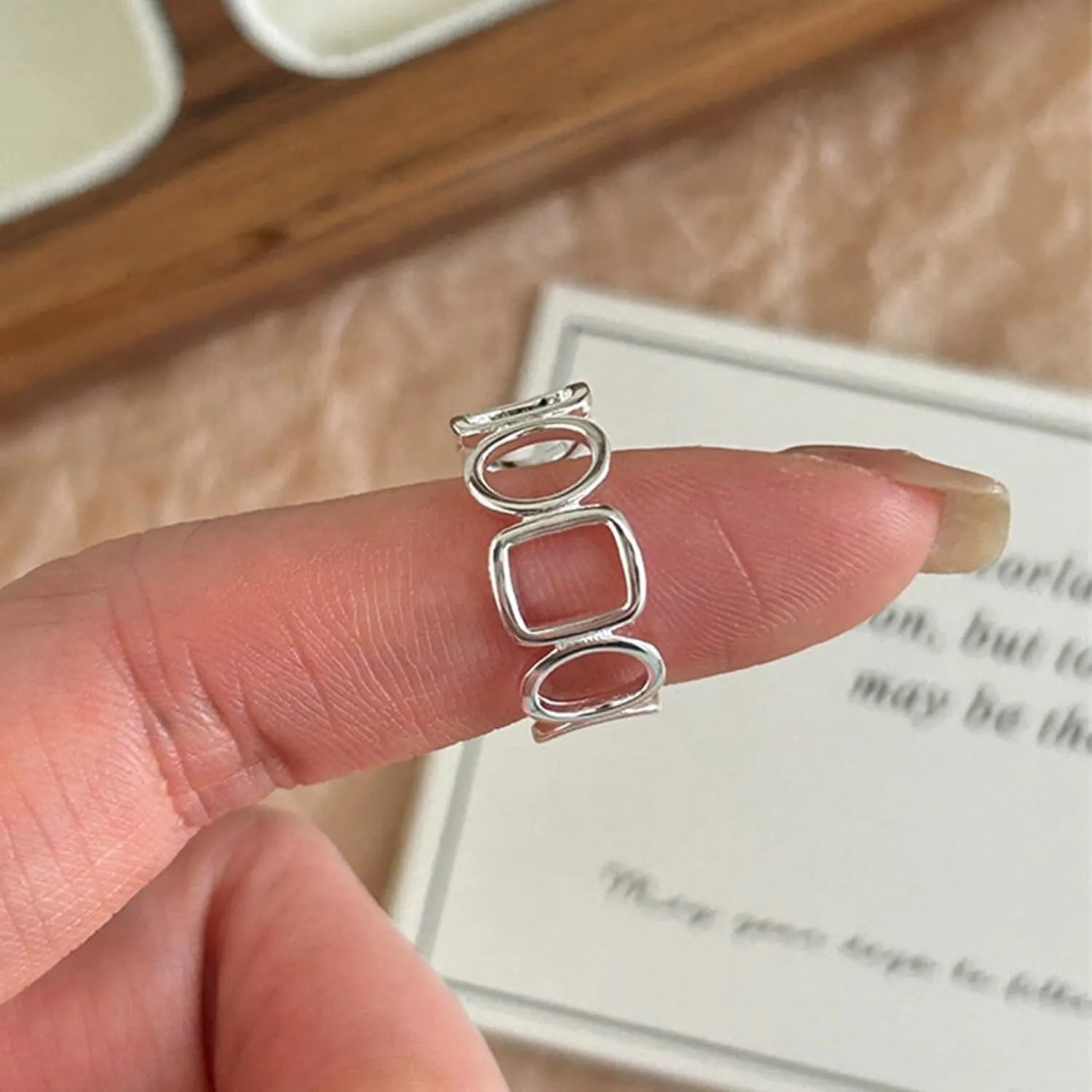 Handmade 925 Sterling Silver Ring Boho Thumb Band Open Statement Rings for Women Jewelry Christmas Gifts
