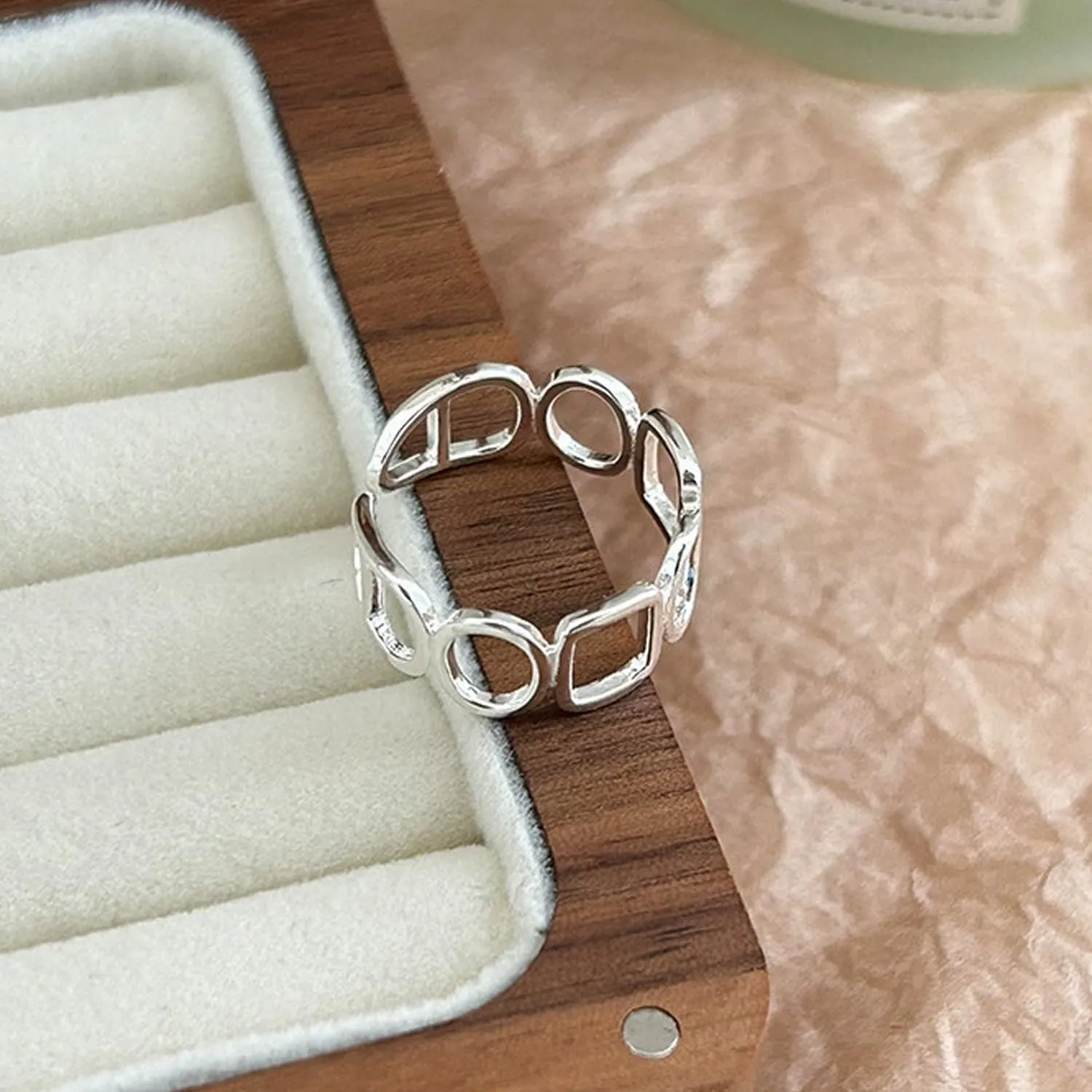 Handmade 925 Sterling Silver Ring Boho Thumb Band Open Statement Rings for Women Jewelry Christmas Gifts
