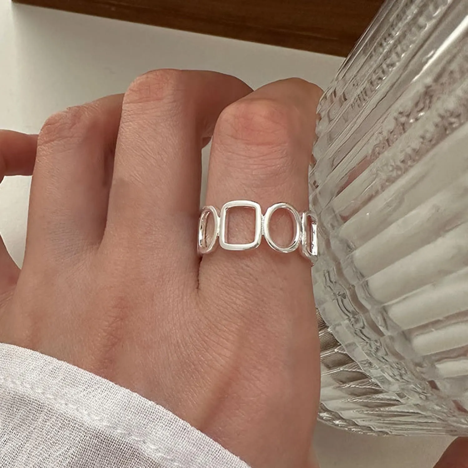Handmade 925 Sterling Silver Ring Boho Thumb Band Open Statement Rings for Women Jewelry Christmas Gifts