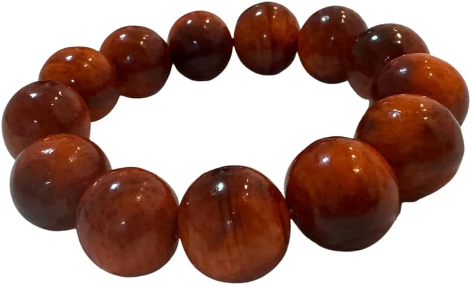 Handmade Dragon-Bloodwood Bead Bracelet, Large Round Beads 1.8cm