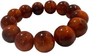 Handmade Dragon-Bloodwood Bead Bracelet, Large Round Beads 1.8cm