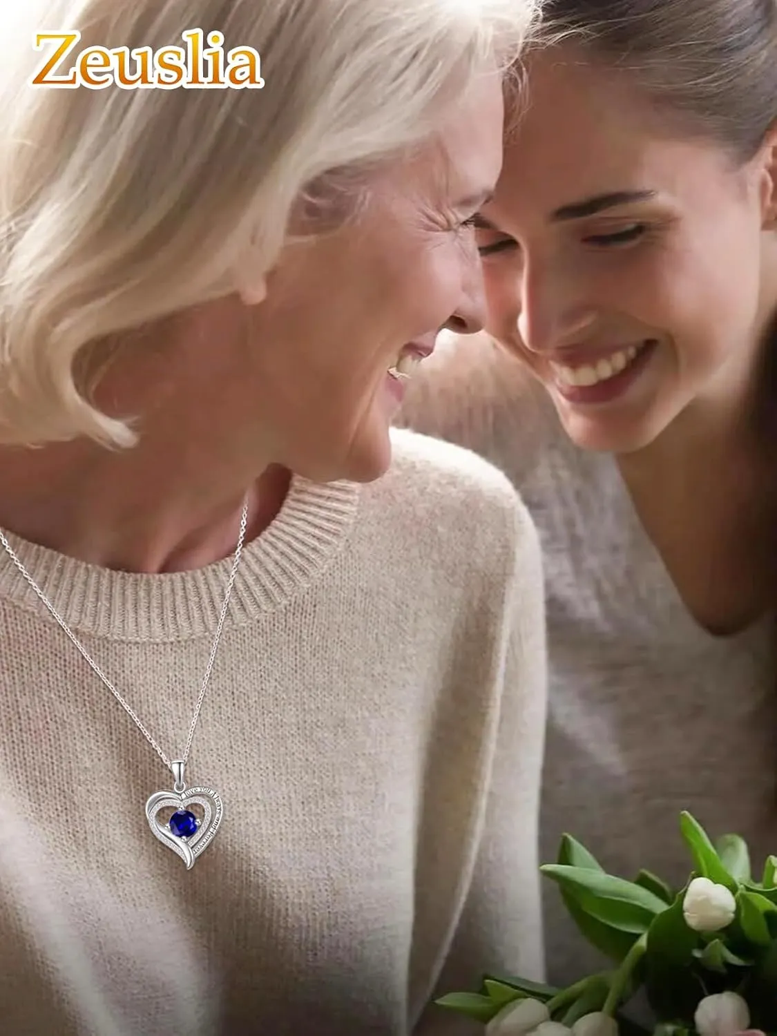 Heart Necklaces for Women Mother, White Gold I Love You Always and Forever Jewelry with Birthstone Pendant, Anniversary Birthday Gifts for Her Wife Girlfriend, 18 2 Inch Chain