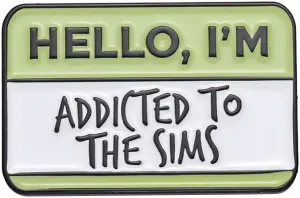 ''Hello,I'm Addicted To The Sims'' Brooches Enamel Pin Cute Funny Dialog Lapel Pins Novelty Dialogue Badges Quotes Brooch Jewelry Gift Backpacks Hats Bags Clothes Decorative for Women Girls Boys