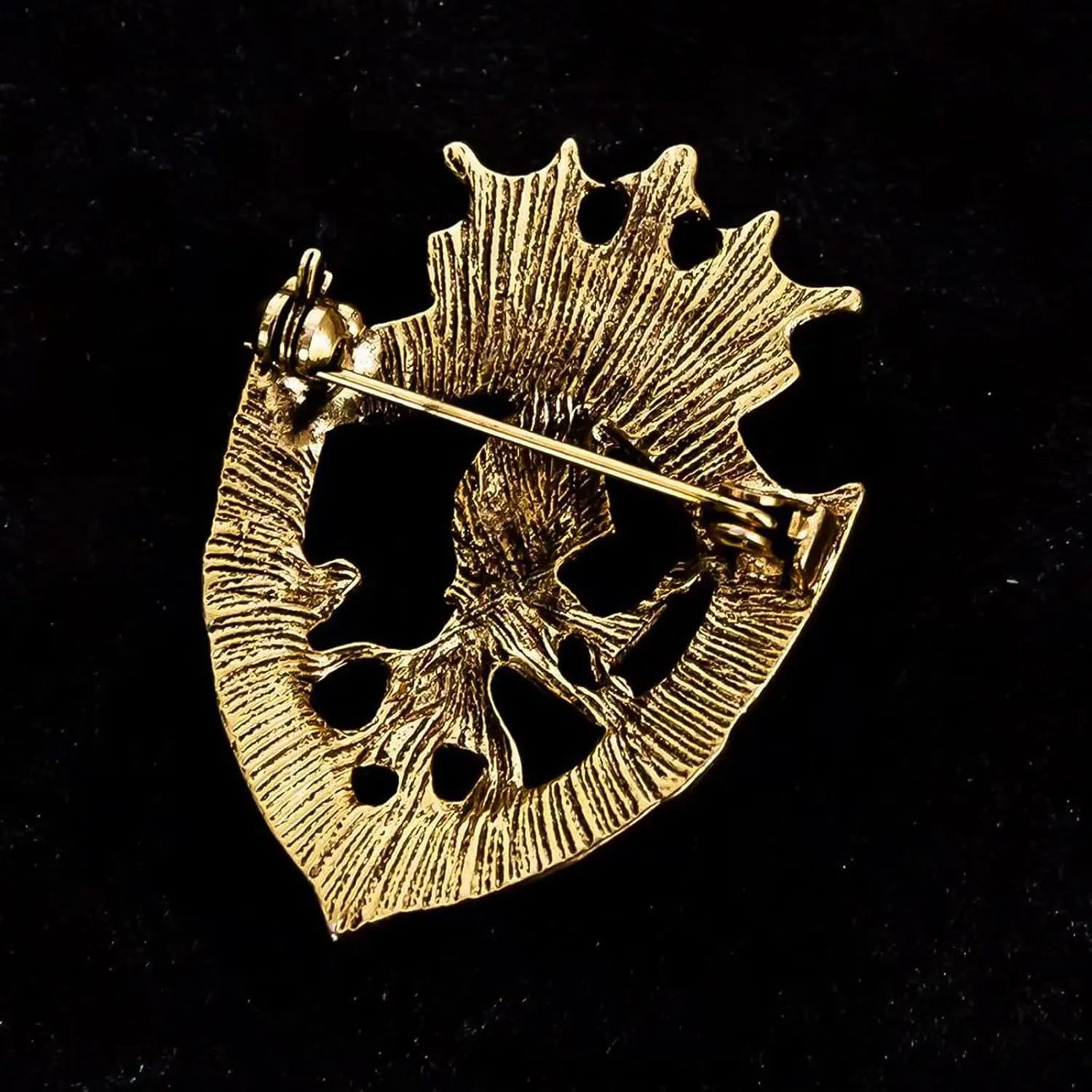 HETICA Vintage Animal Dragon Skull Wolf Crown Lion Brooch - Gold Silver Rhinestone Brooch for Men Women Suit Tie Dress Lapel Pin Fashion Jewelry