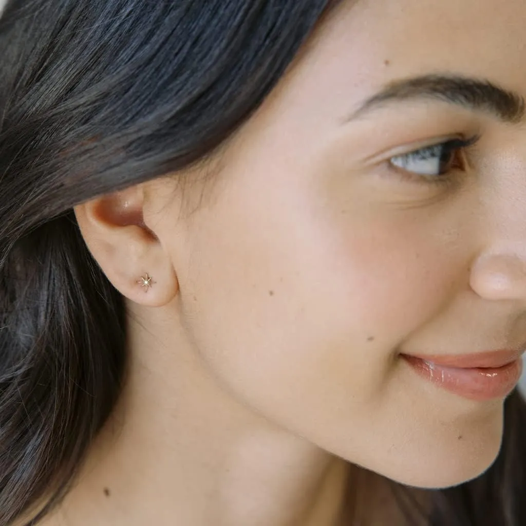 HONEYCAT Celestial Starburst Studs in Gold, Rose Gold, or Silver | Minimalist, Delicate Jewelry