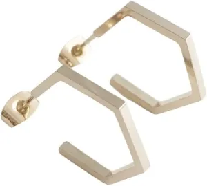 HONEYCAT Hexagon Hoops in Gold, Rose Gold, or Silver | Minimalist, Delicate Jewelry