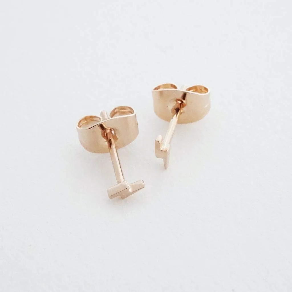 HONEYCAT Mini Lightning Stud Earrings in Gold, Rose Gold, or Silver | Minimalist, Delicate Jewelry
