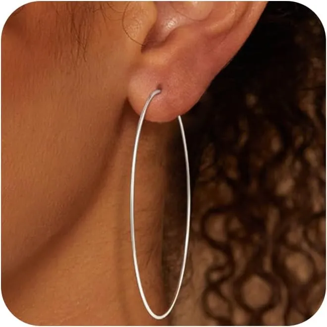 Hoop Earrings for Women 14K Gold Plated Tear Drop Hoops Big Thick Earrings Large Lightwight Dangle Gold Statement Jewelry for Women