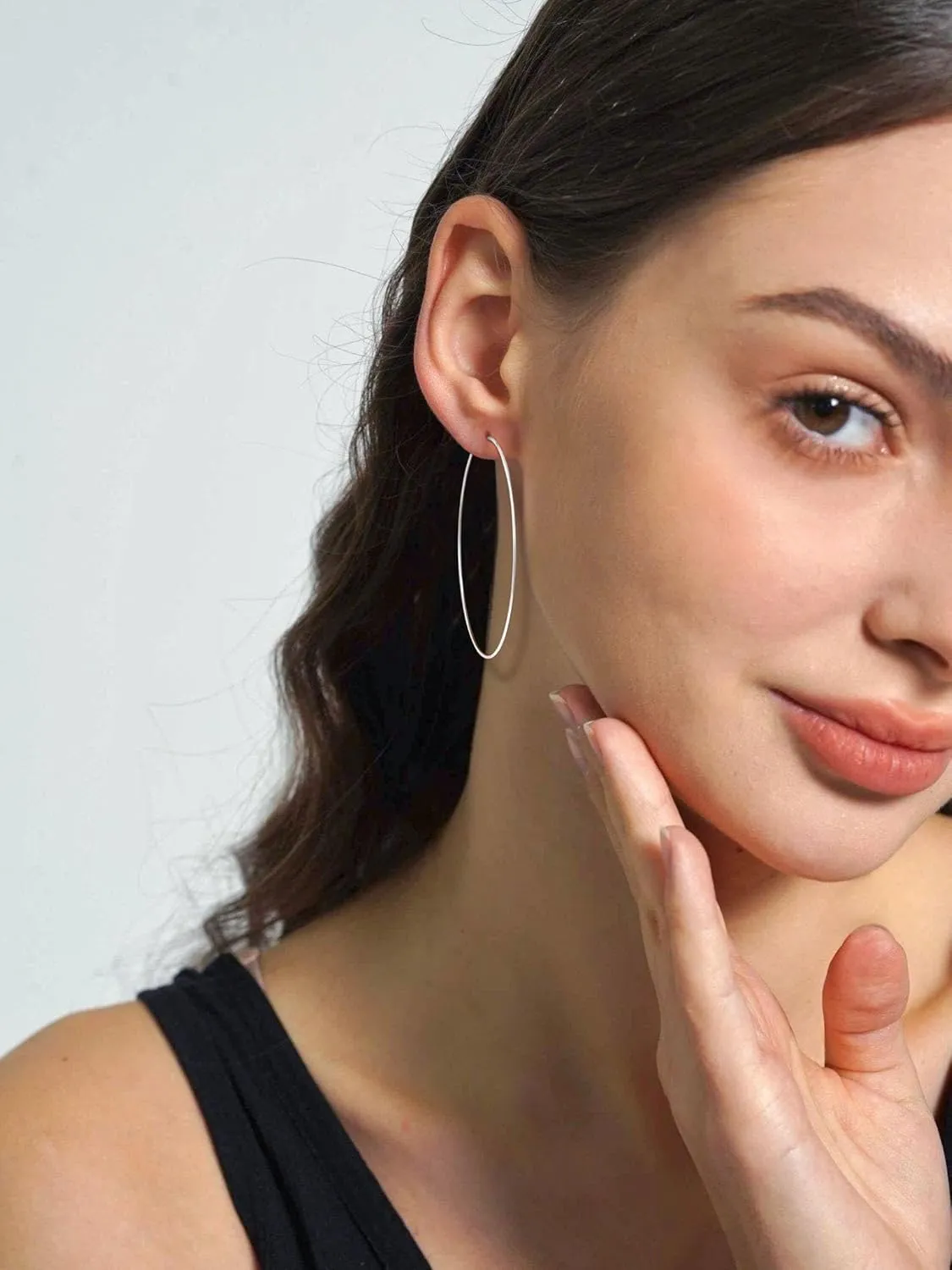 Hoop Earrings for Women 14K Gold Plated Tear Drop Hoops Big Thick Earrings Large Lightwight Dangle Gold Statement Jewelry for Women