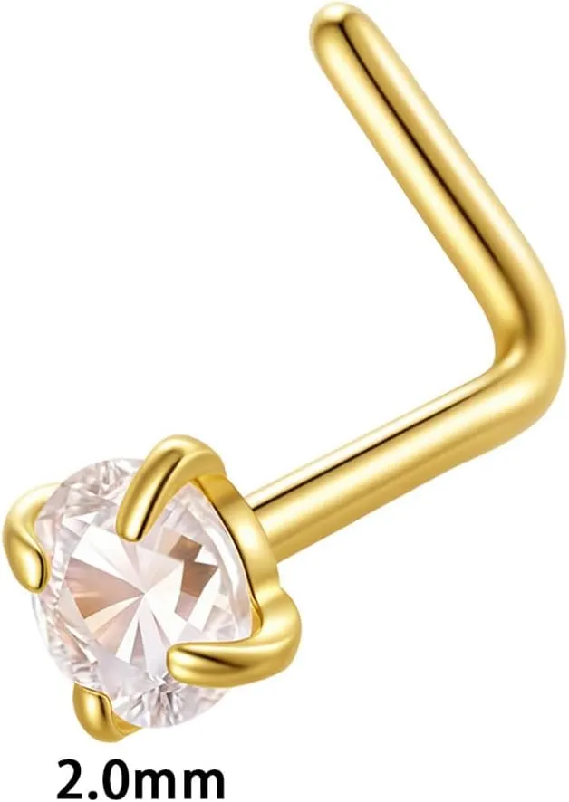 Hypoallergenic Earrings 1.5mm 2mm 2.5mm 3mm Stainless Steel Earrings Nose Studs Cubic Zirconia Different Shapes Flat Back Cartilage Earring Nose Stud Lip Studs for Men Women