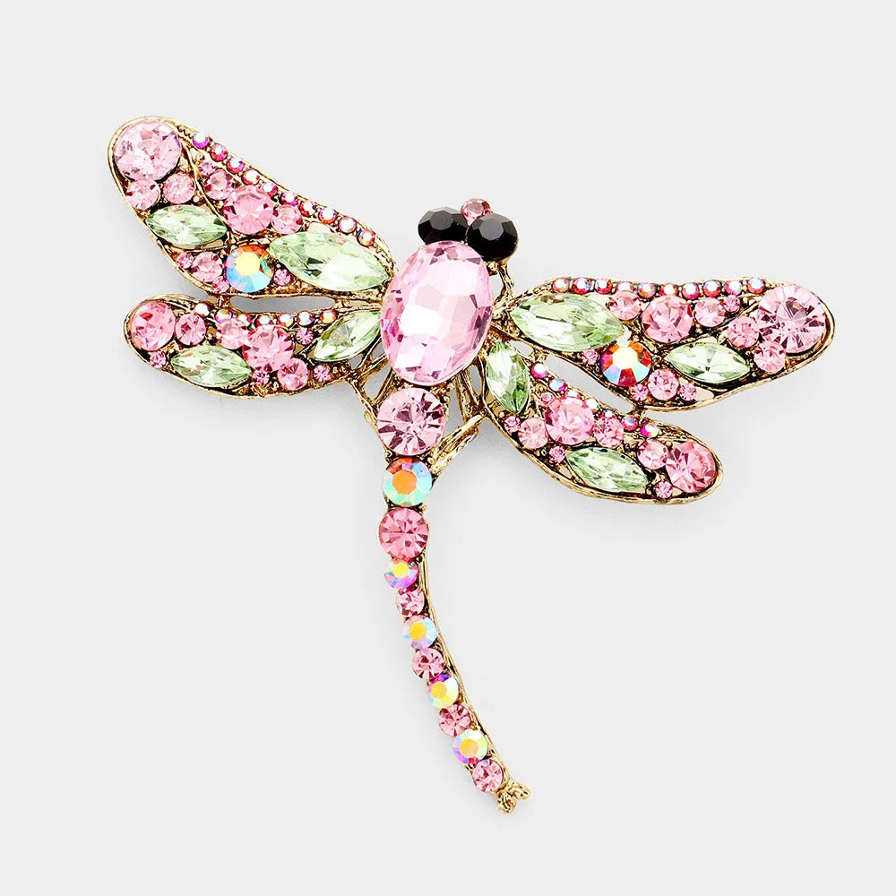 iLLASPARKZ Crystal Rhinestone Dragonfly Brooch / Pendant