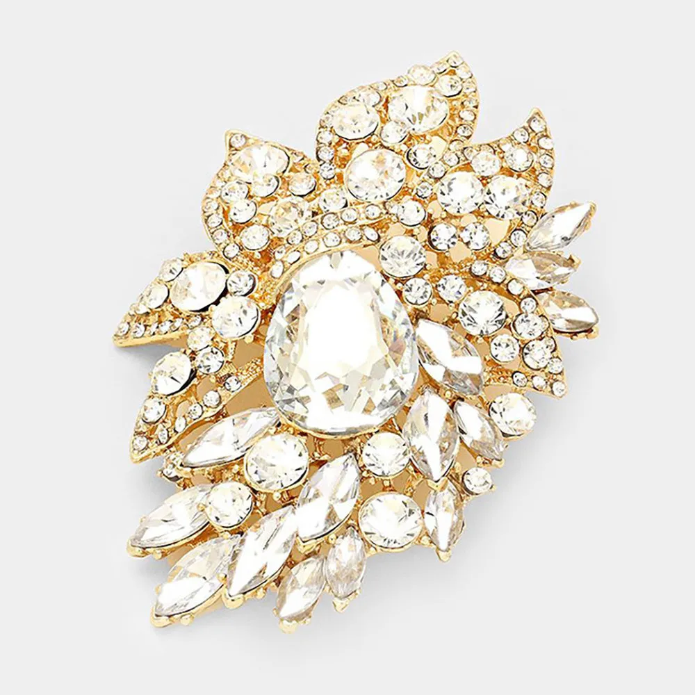 iLLASPARKZ Crystal Rhinestone Petal Brooch / Pendant