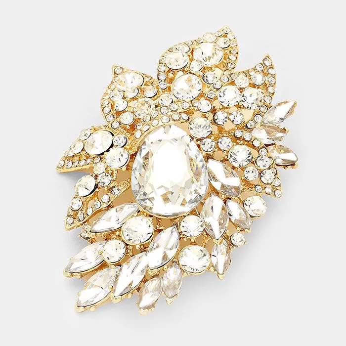 iLLASPARKZ Crystal Rhinestone Petal Brooch / Pendant
