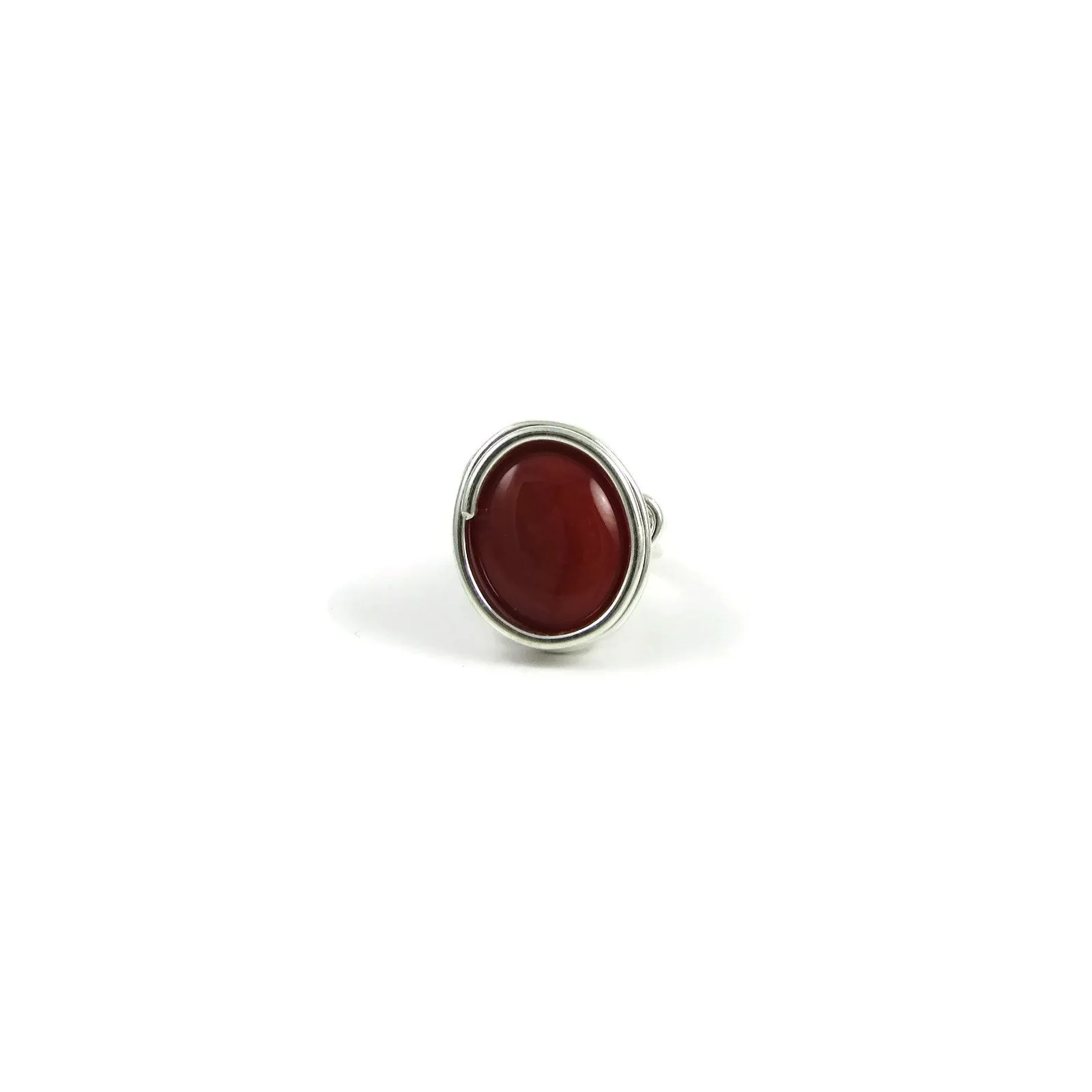 Infinity Glass Ring - Coral