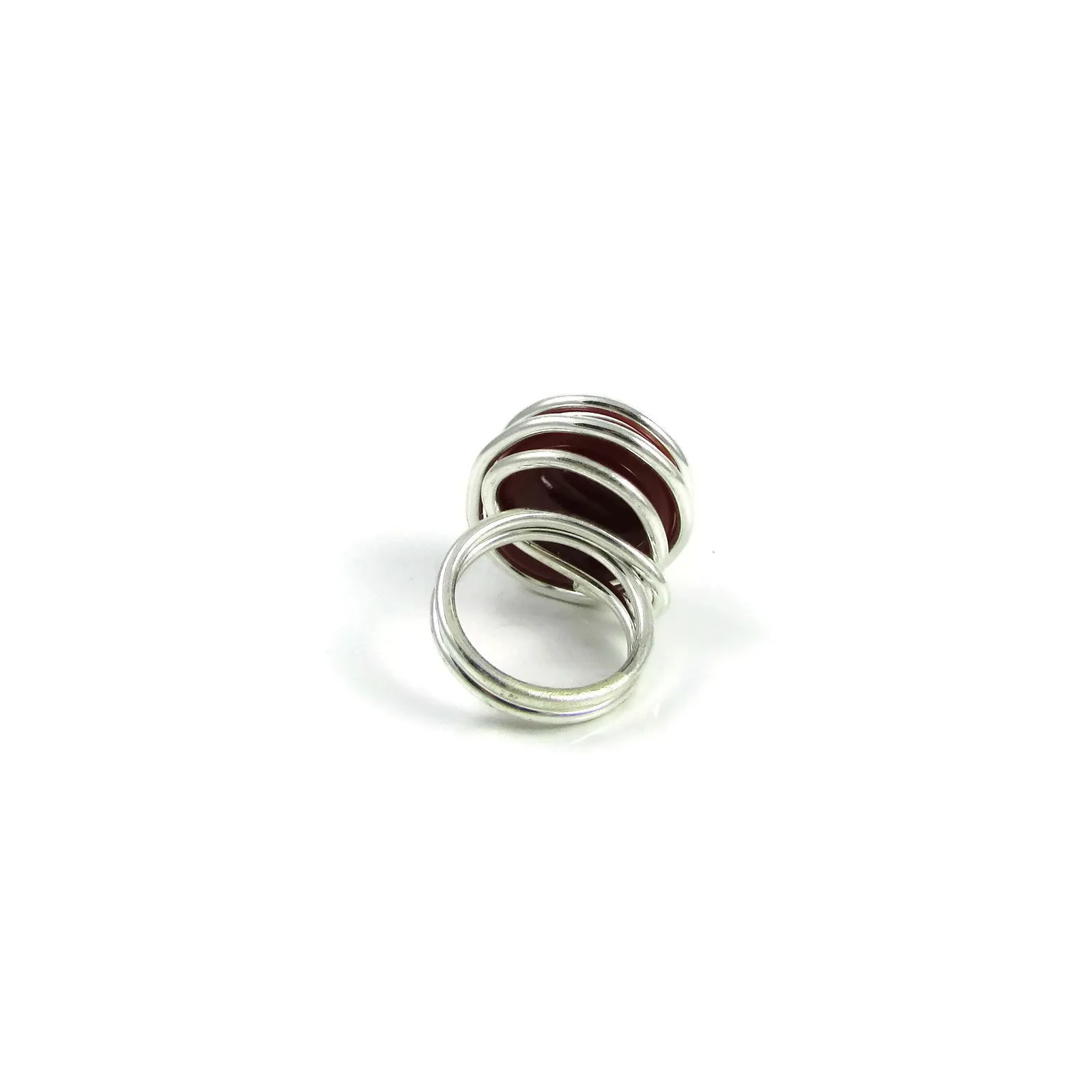 Infinity Glass Ring - Coral