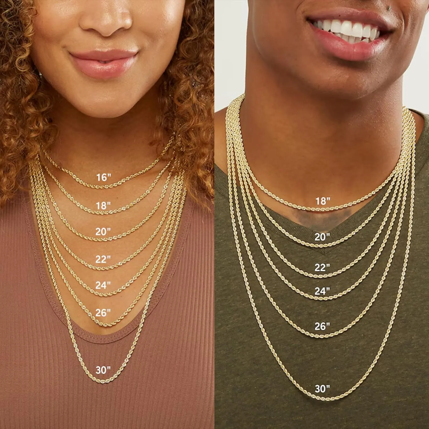 Italian Solid 18k Gold Over 925 Sterling Silver Chain Necklace - 4mm Diamond Cut Cuban Link Chain for Women & Men