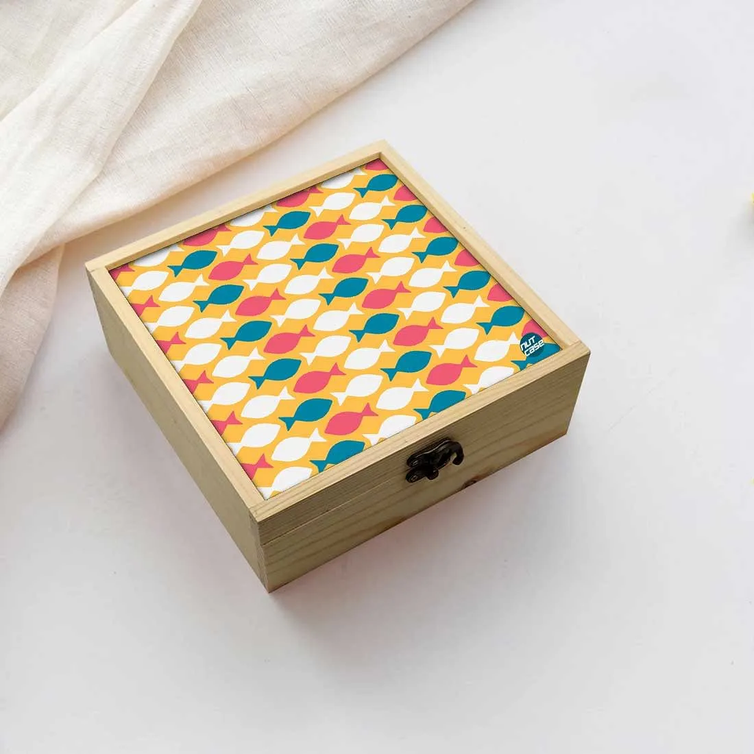 Jewellery Box Makepup Organizer -  Fish In Yellow