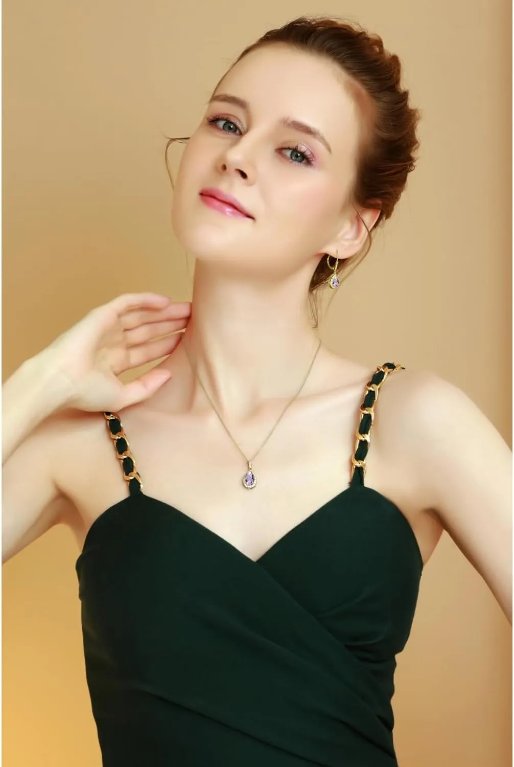 Jewelry Sets for Women, Necklace and Earring Sets for Women, Birthstone Jewelry, Genuine or Synthetic Gemstones, Teardrop Necklace and Dangle Earrings, Pendant Necklace, Sterling Silver Jewelry