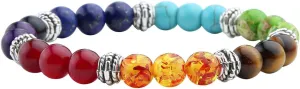 Jovivi 7 Chakras Bracelet Reiki Natural Gemstone Healing Balancing Round Beads Crystal Stone Bracelets for Women