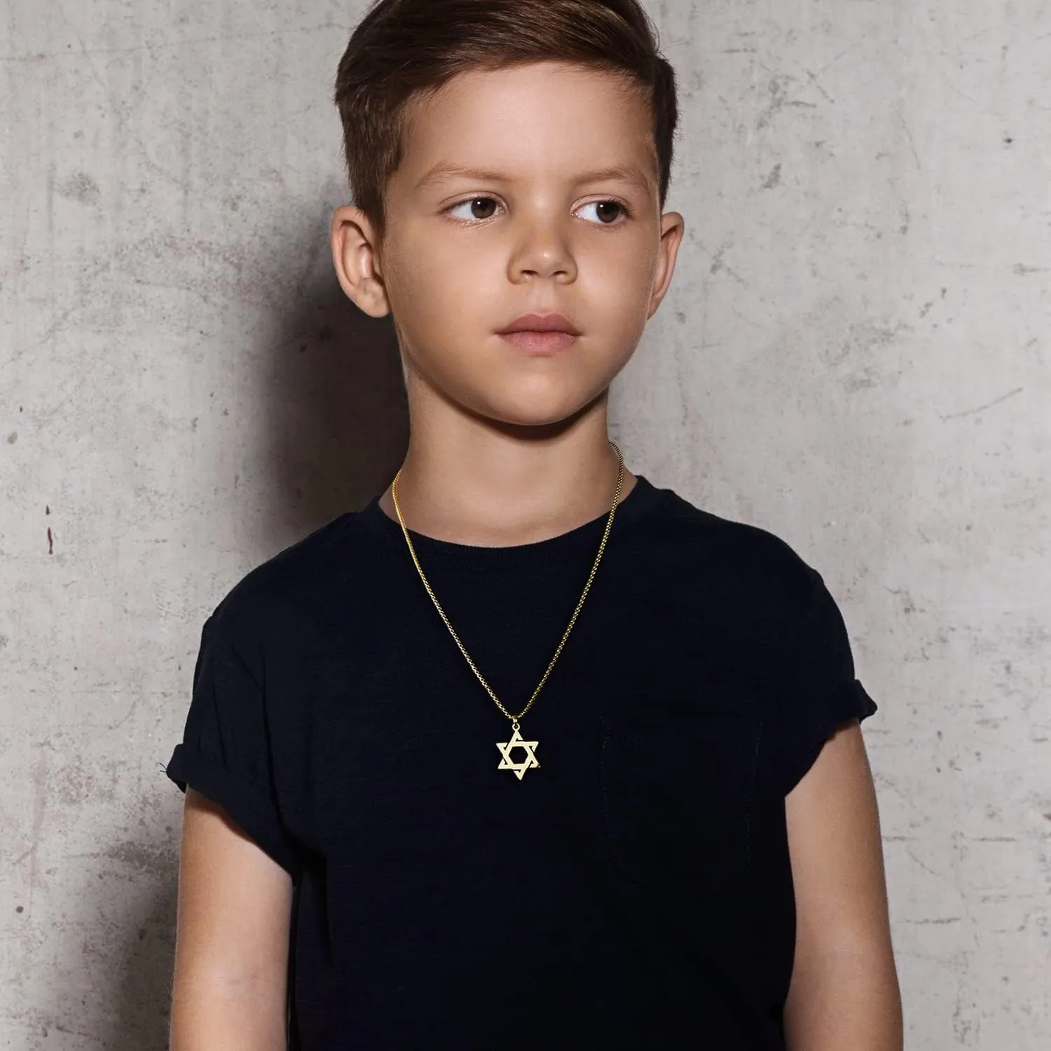 Joxevyia Star of David Necklace Stainless steel David Star Jewish Star Pendant Dainty Religious Necklaces Gifts for Men Guys Son