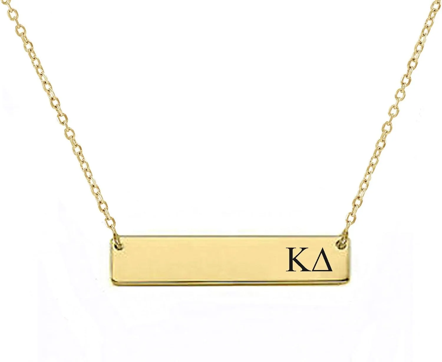 Kappa Delta Sorority Bar Necklace Greek Sorority Letters with Adjustable Chain