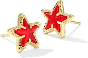 Kendra Scott Womens Cassidy Stud Earrings Gold Red Illusion One Size One Size