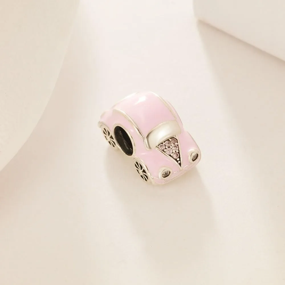 KEQ Charms for Bracelets 925 Sterling Silver Dream Catcher Butterfly Clouds and Raindrop Charm Pink Car Beads Pendant Jewelry for Women
