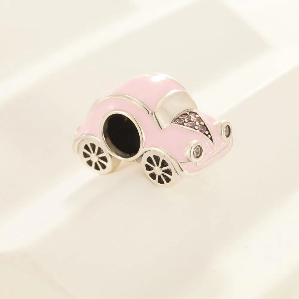 KEQ Charms for Bracelets 925 Sterling Silver Dream Catcher Butterfly Clouds and Raindrop Charm Pink Car Beads Pendant Jewelry for Women