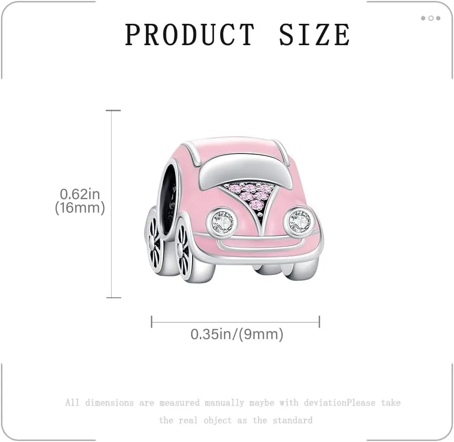 KEQ Charms for Bracelets 925 Sterling Silver Dream Catcher Butterfly Clouds and Raindrop Charm Pink Car Beads Pendant Jewelry for Women