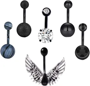KESYOO Pcs Small Belly Button Ring Navel Ring Set Body Piercing Jewelry Piercing Decor for Parties Dances Street Photography