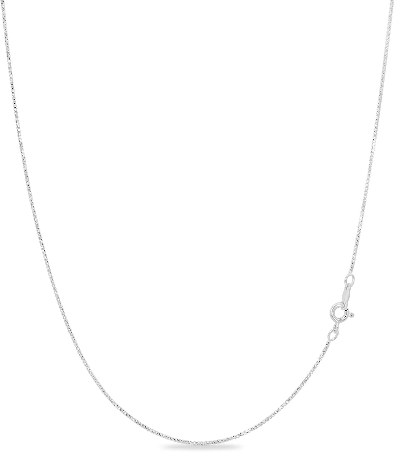 KEZEF 18k Gold Over Sterling Silver 1mm Box Chain Necklace Made in Italy | 925 Sterling Silver Necklace for Women | Rose Gold Chain for Women Men