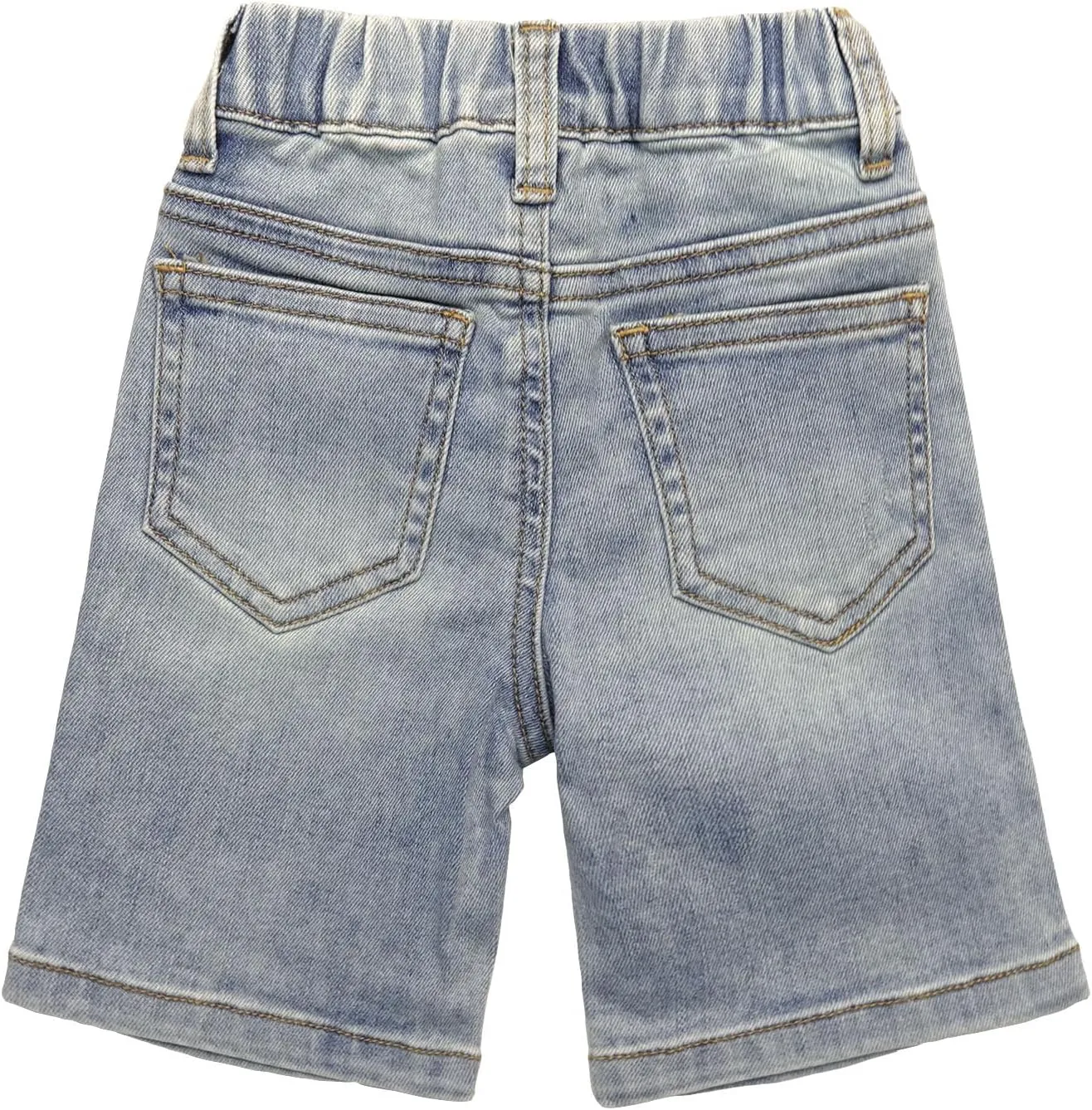 KIDSCOOL SPACE Girls Boys Denim Shorts,Elastic Waistband Inside with D-Rings Stretchy Summer Half Jeans Pants