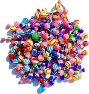KIFEDSLJ Acrylic Belly Rings & Bars - Stainless Steel Navel Piercing Jewelry